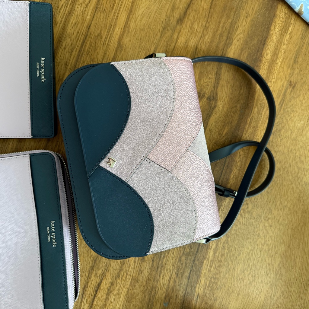 Nwot Nadine Patchwork Medium Flap Shoulder Bag With Coordinating Wallets